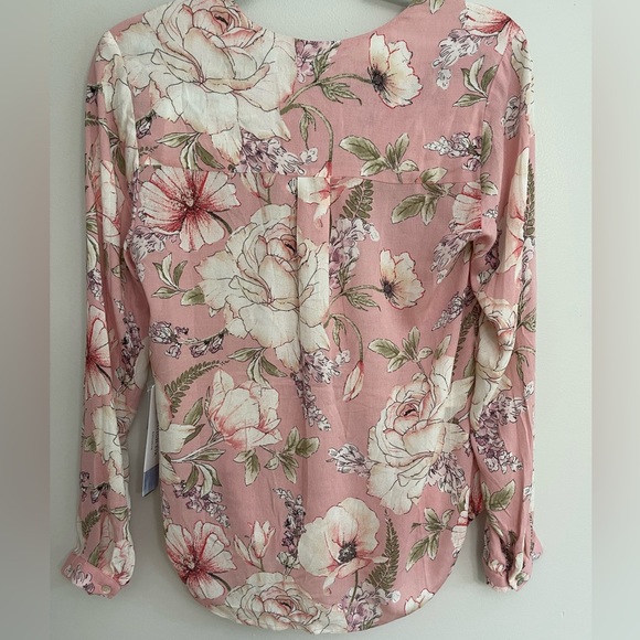 NWT Pale Sky Pink Floral Blouse Size XS - Picture 8 of 8